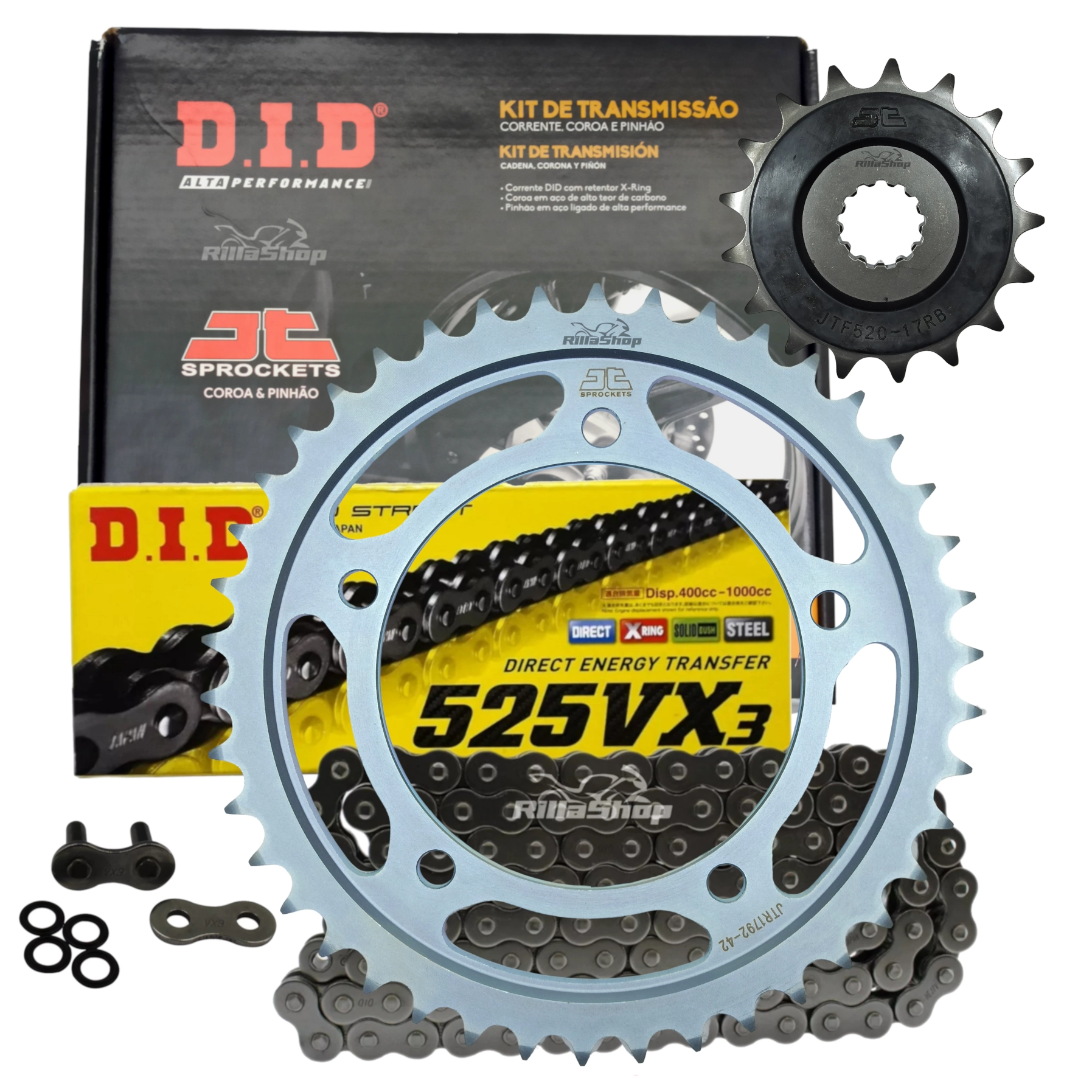 Kit Relação Premium Did Jt 525 Vx3 120 L 42/17 Suzuki GSX R 750 Srad S 750 Z GSR 750 Z DL 1000 1050 V-Strom