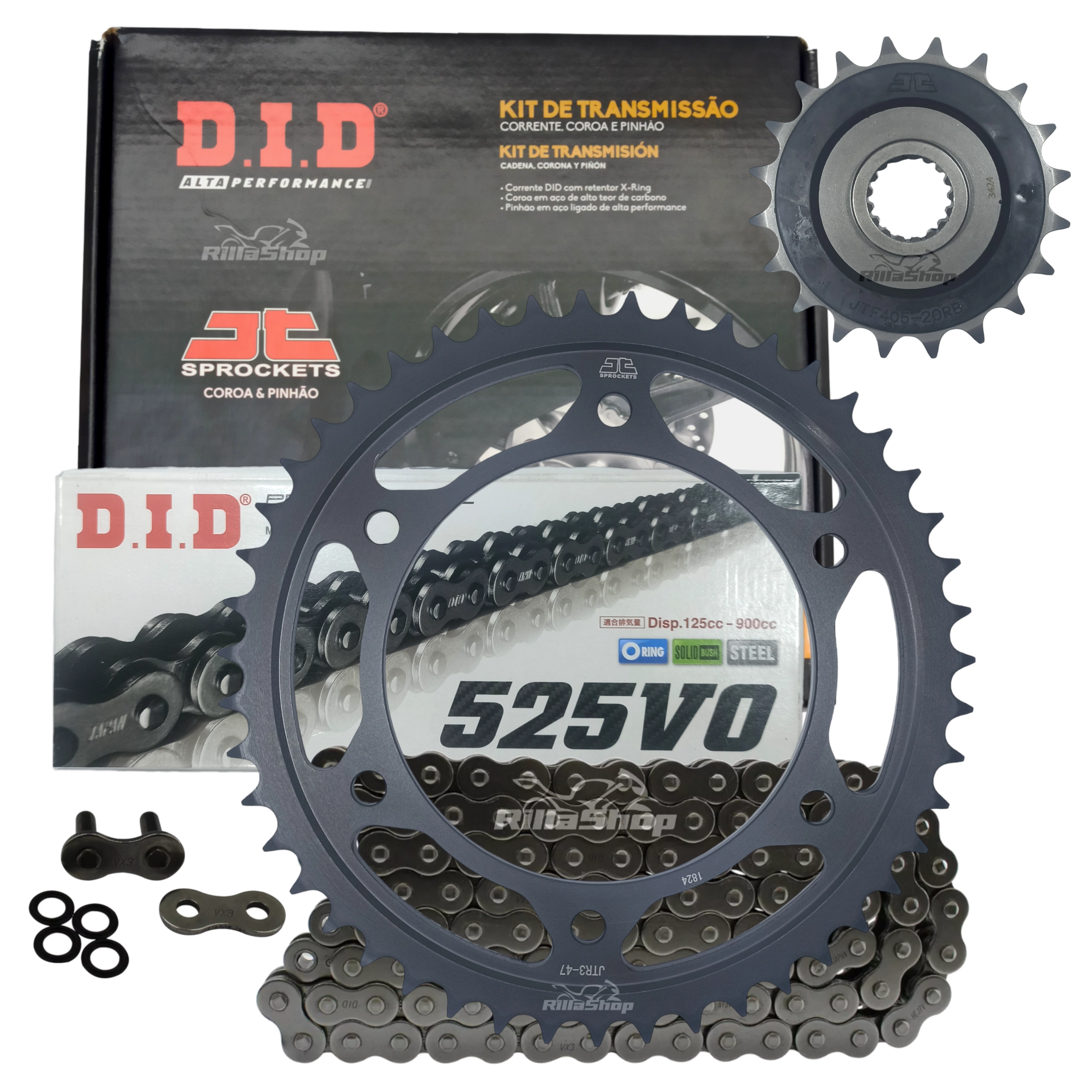 Kit Relação Premium Did Jt 525 V0 120 L 47/20 Bmw F 800 R 2009 até 2018 10,5mm