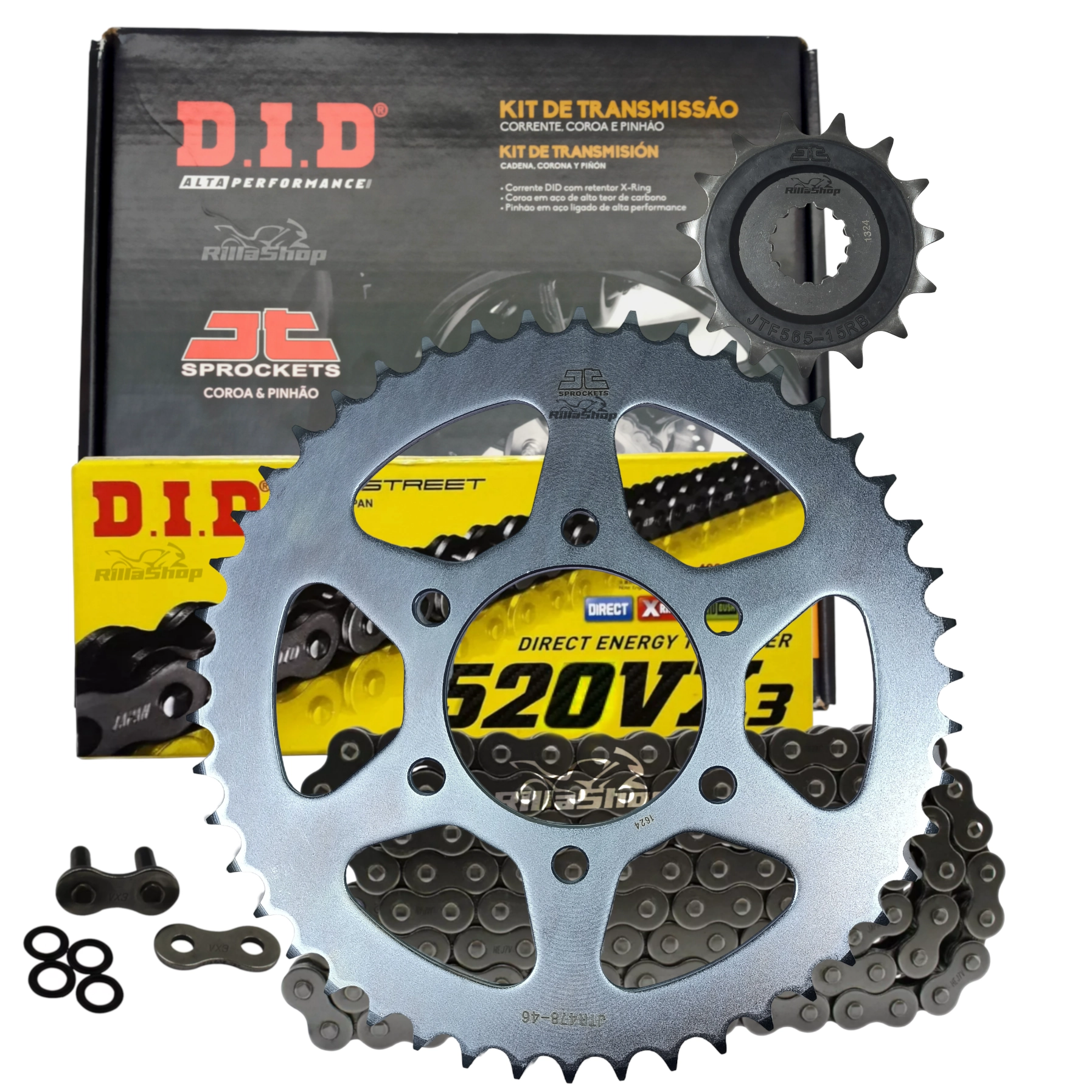 Kit Relação Premium Did Jt 520 Vx3 114 L 46/15 Kawasaki Er6n 09/17 Er6f Ninja 06/17 Z 650 18/24 Versys 650 10/25