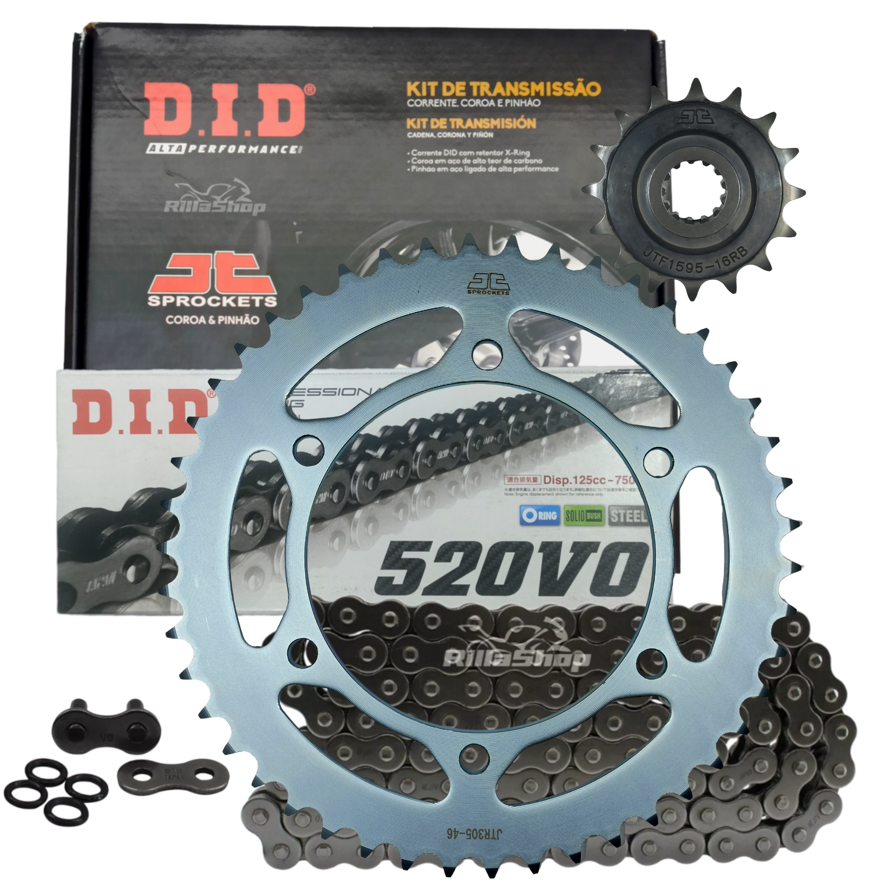 Kit Relação Premium Did Jt 520 V0 118 L 46/16 Yamaha Xj6 N Xj6 F 2009 até 2019