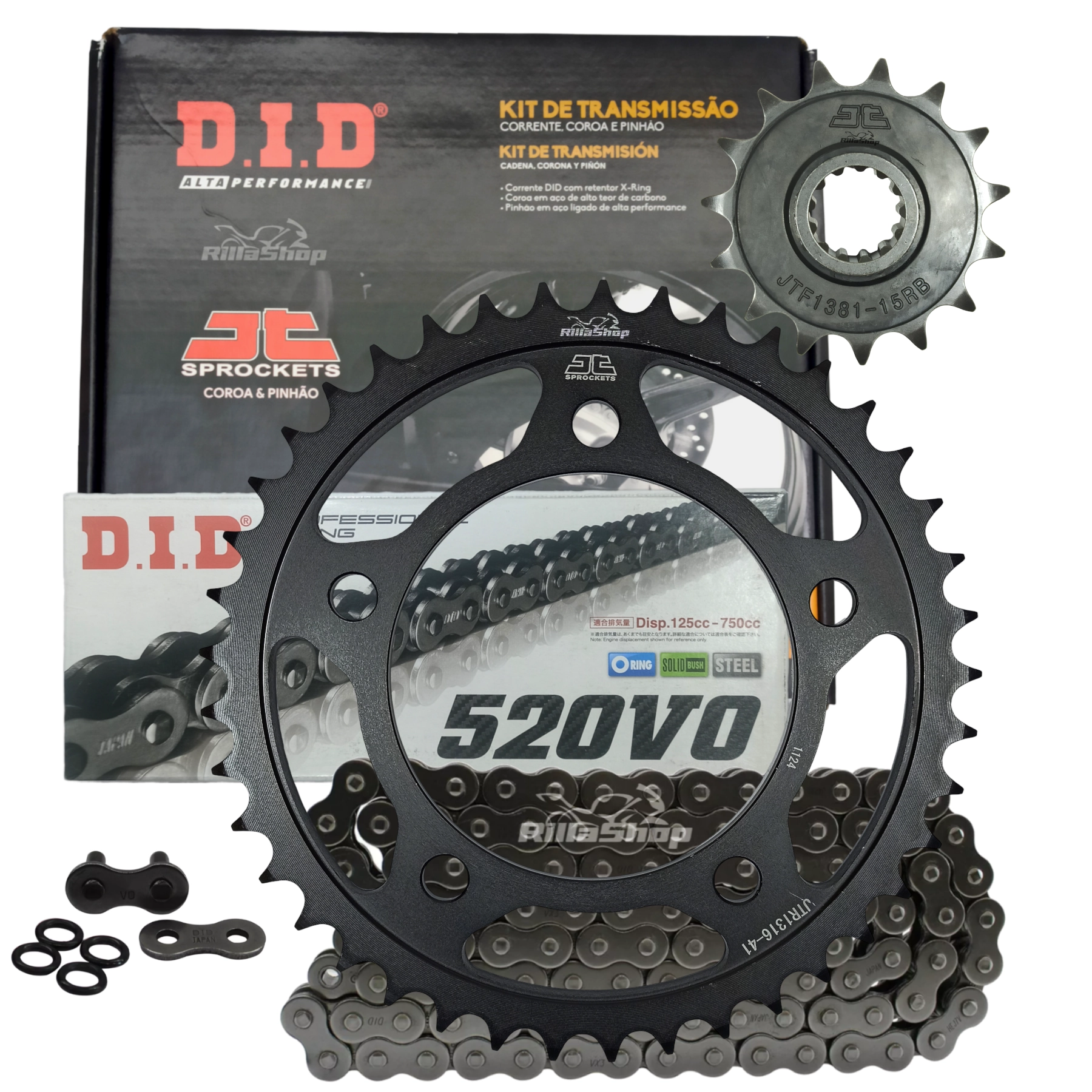 Kit Relação Premium Did Jt 520 V0 112 L 41/15 Honda Cb 500 X 2013 até 2018 Cb 500 F 2013 até 2021 Cbr 500 2013 até 2021
