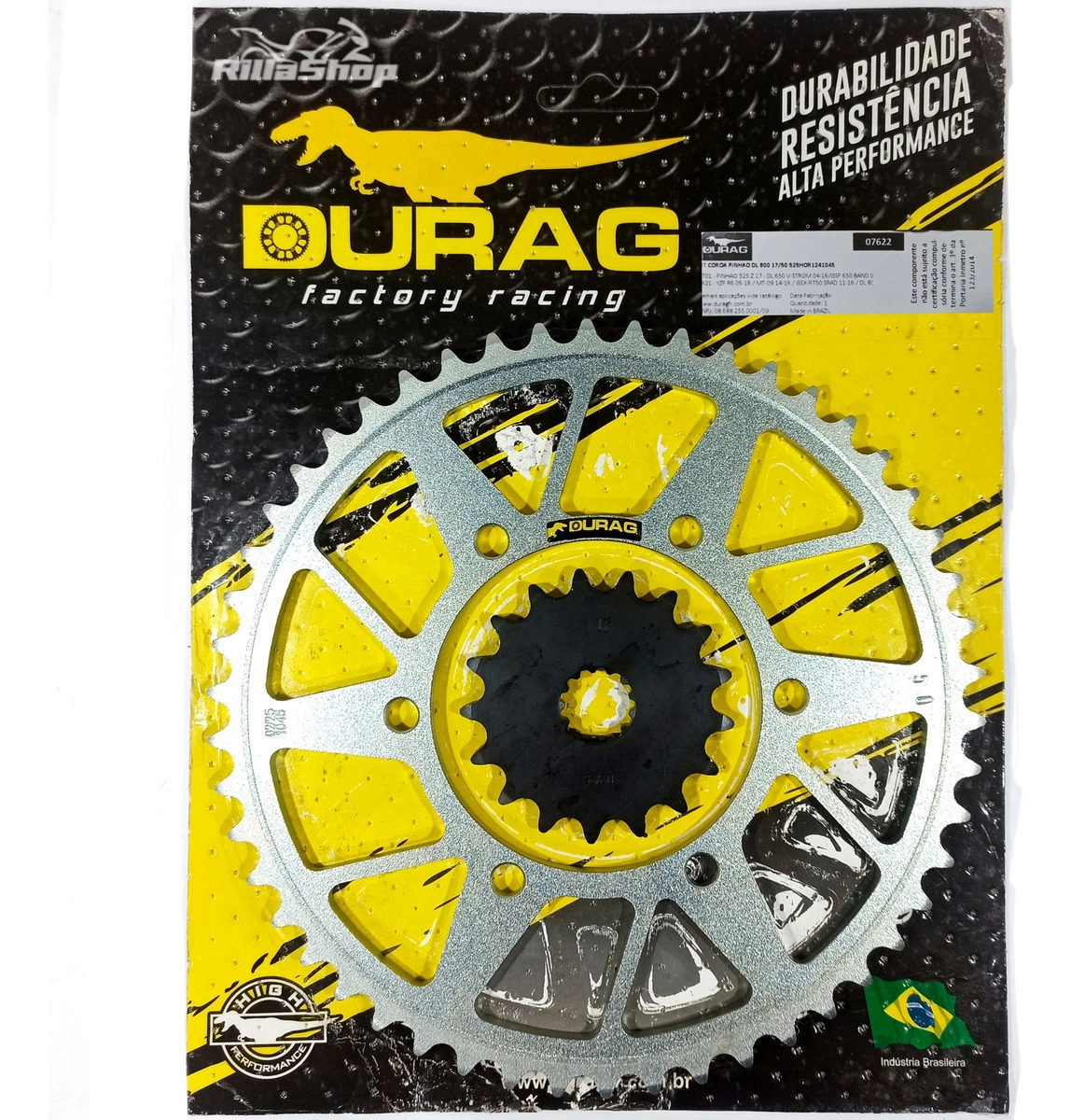 Kit Coroa e Pinhão Durag 525 50/17 Dl 800 V Strom 2023 até 2025