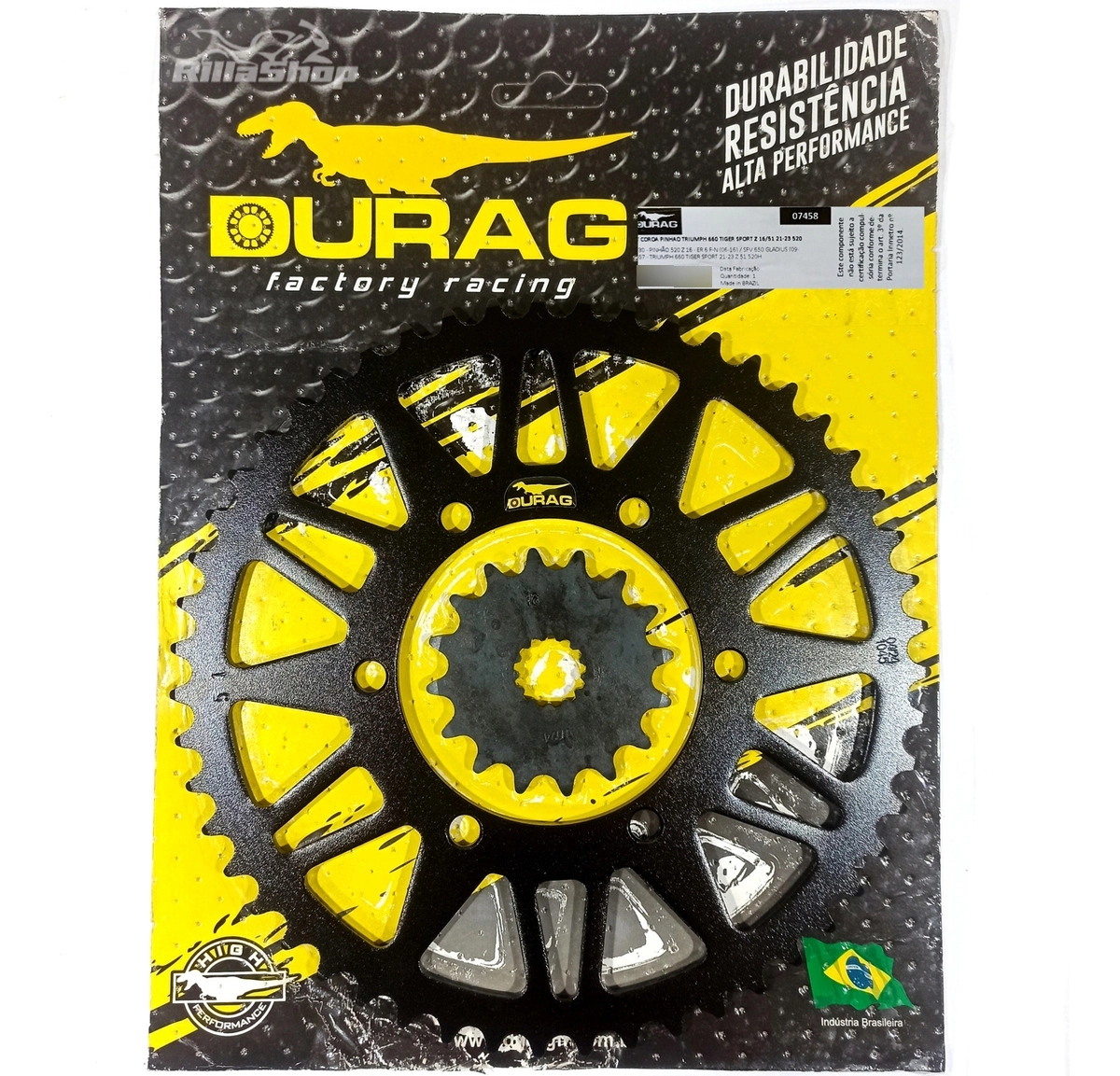 Kit Coroa e Pinhão Durag 520 51/16 Triumph Tiger Sports 660 2021 até 2025