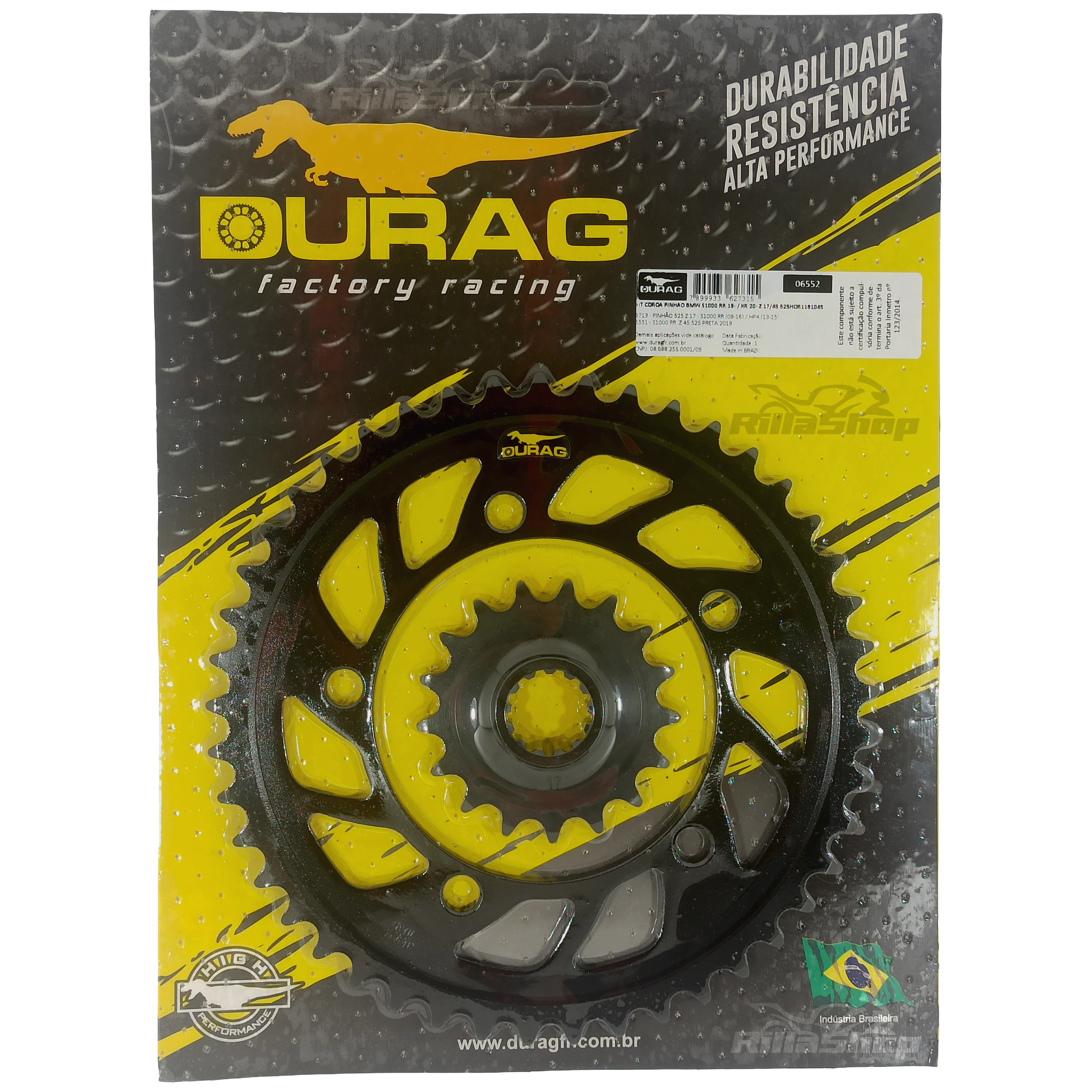 Kit Coroa e Pinhão Durag 525 45/17 Bmw S 1000 Rr 2019 até 2023 S 1000 R 2021 até 2024