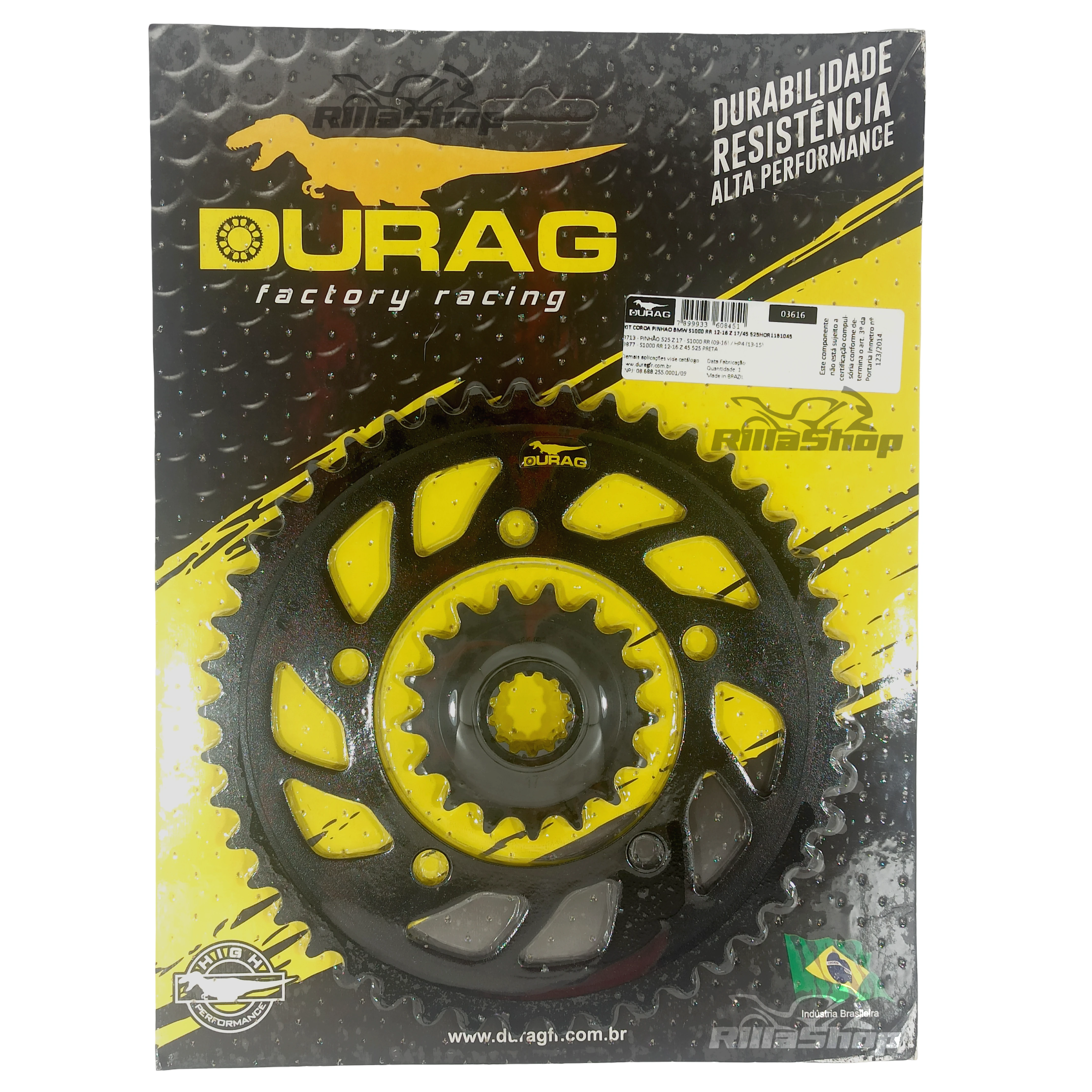 Kit Coroa e Pinhão Durag 525 45/17 Bmw S 1000 Rr 2012 até 2018