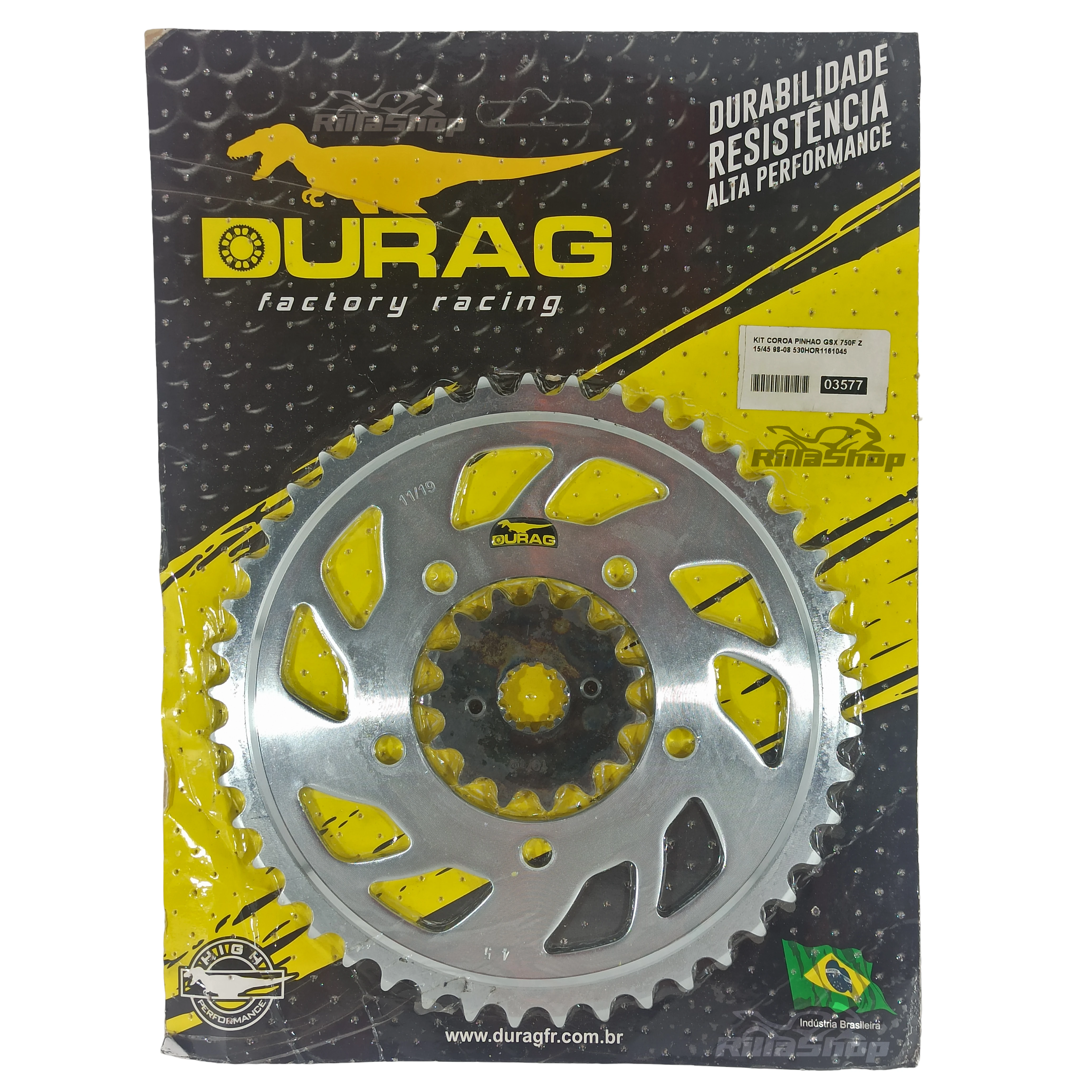 Kit Coroa e Pinhão Durag 530 45/15 Suzuki Gsx R 750 F 1998 até 2009
