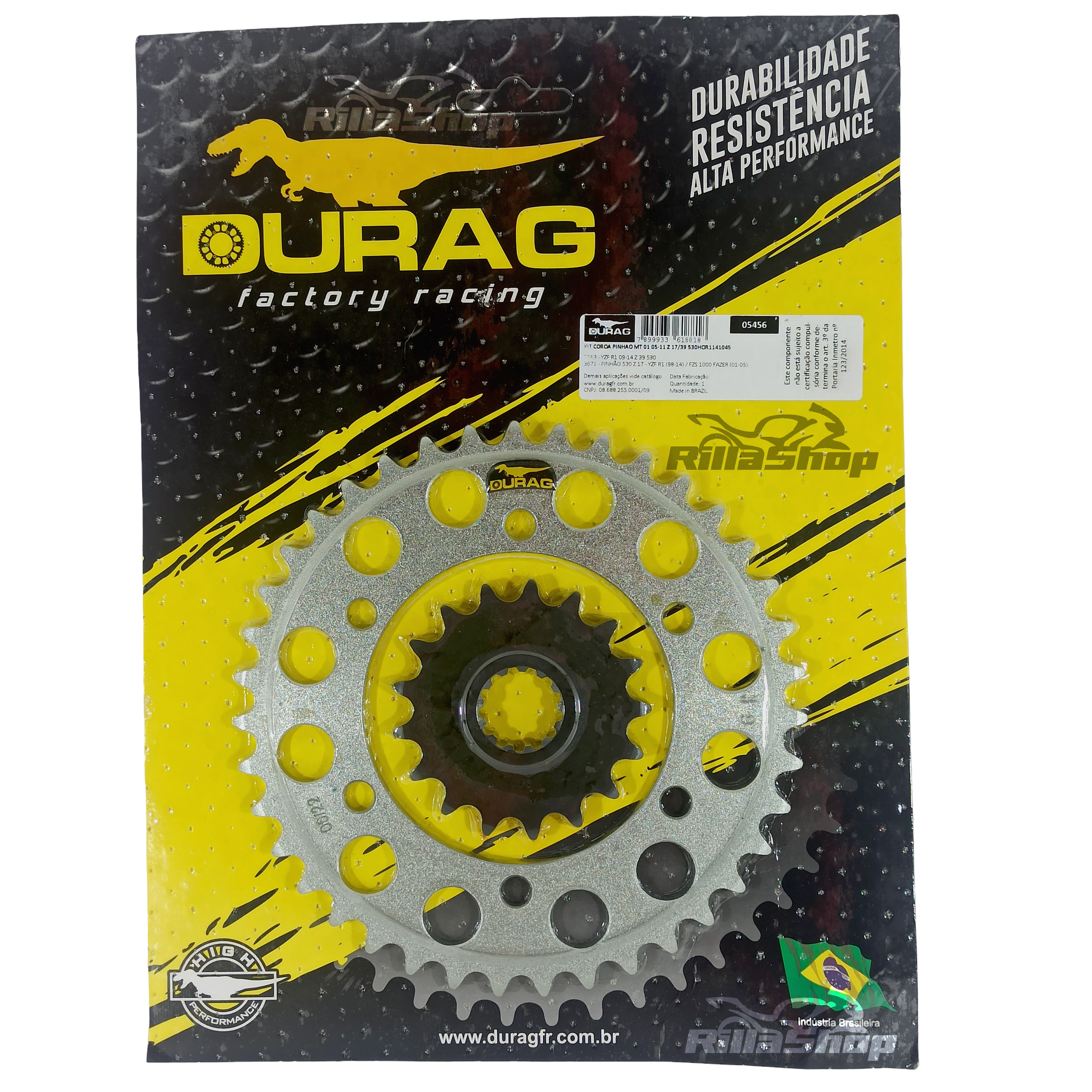 Kit Coroa e Pinhão Durag 530 39/17 Yamaha Mt 01 2005 até 2011