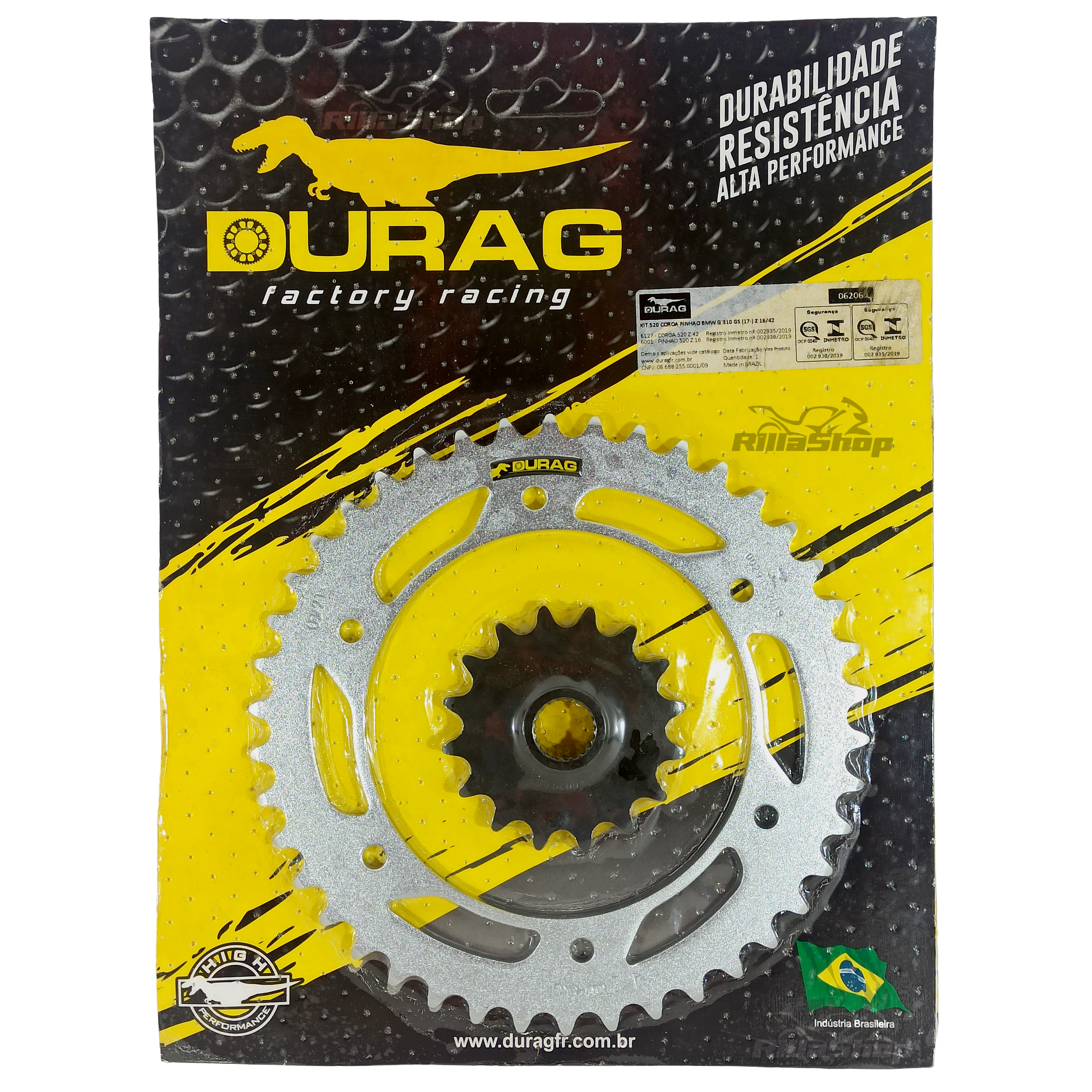 Kit Coroa e Pinhão Durag 520 42/16 Bmw G 310 Gs 2017 até 2023