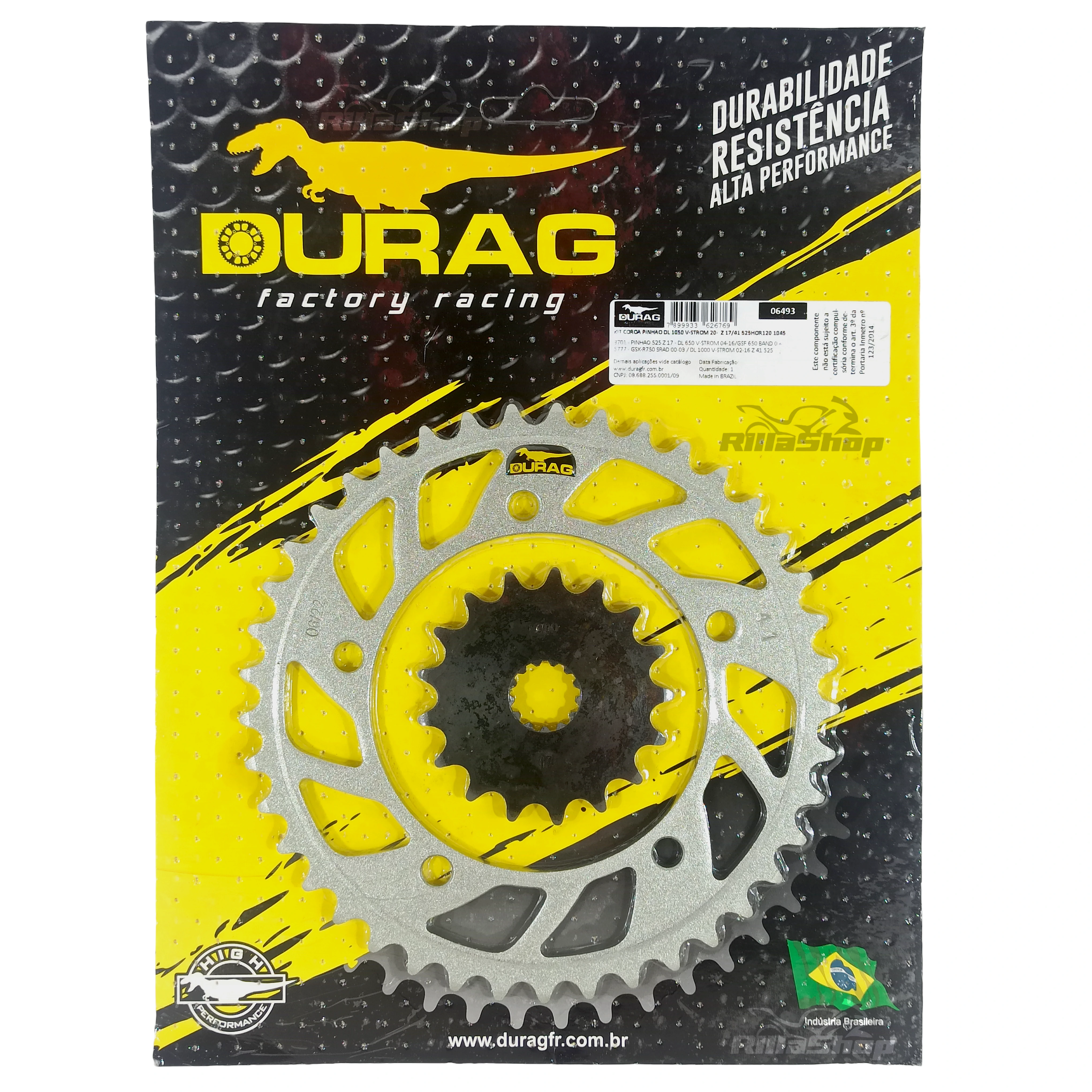 Kit Coroa e Pinhão Durag 525 41/17 Suzuki Dl 1050 V Strom 2020 até 2022