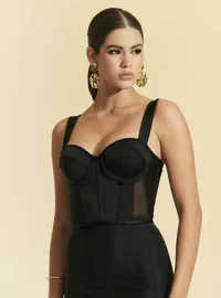Top Corselet Patterns em Tule