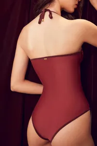 Body em Cetinete com Tiras Acetinadas e Veludo - imagem 3