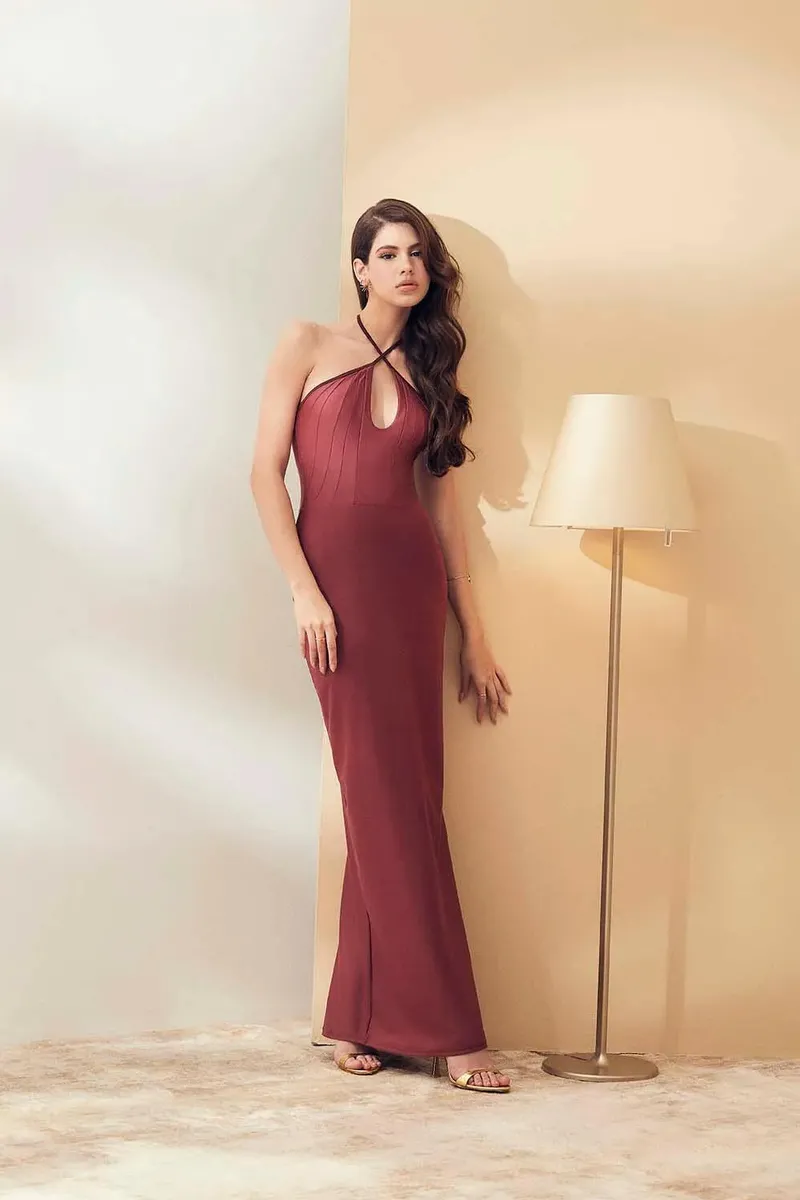 Vestido longo Guell Com Decote Gota