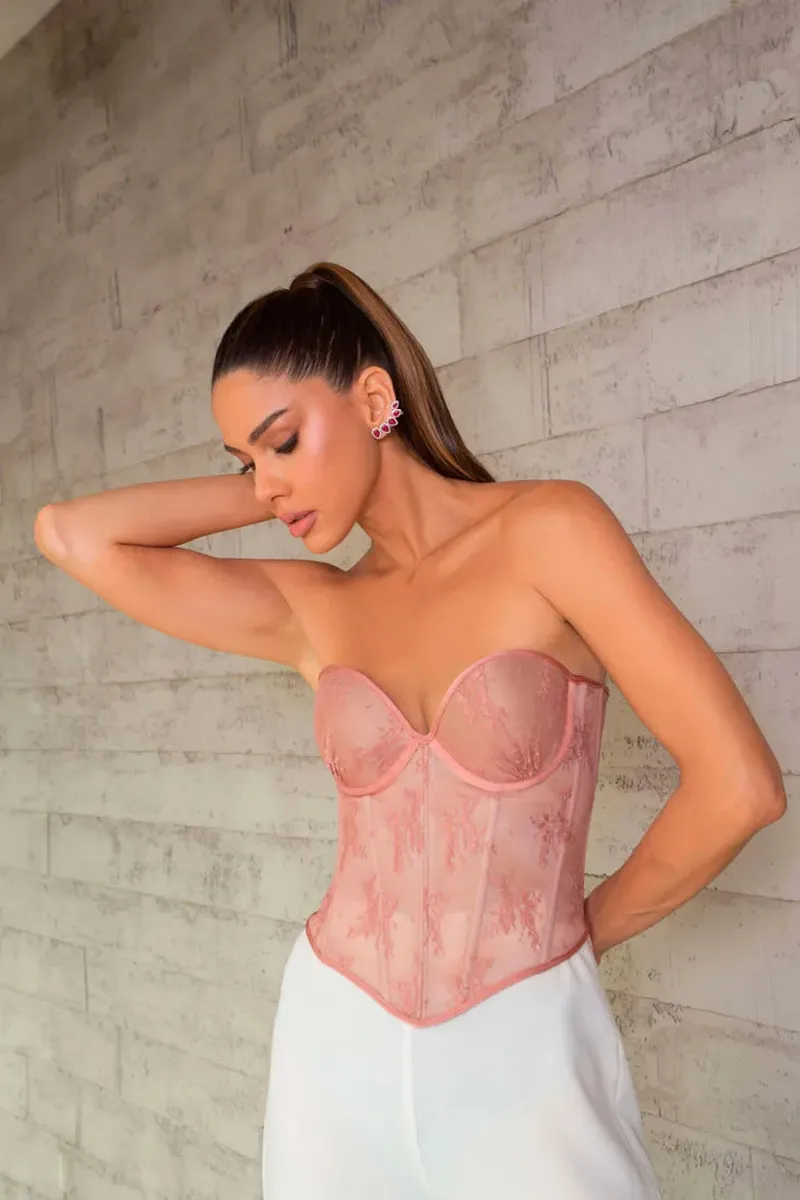 Corset em Tule Relva (Tomara que caia)