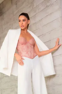 Corset em Tule Relva Tomara que Caia Acetinado - imagem 4