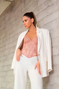 Corset em Tule Relva Tomara que Caia Acetinado - imagem 5