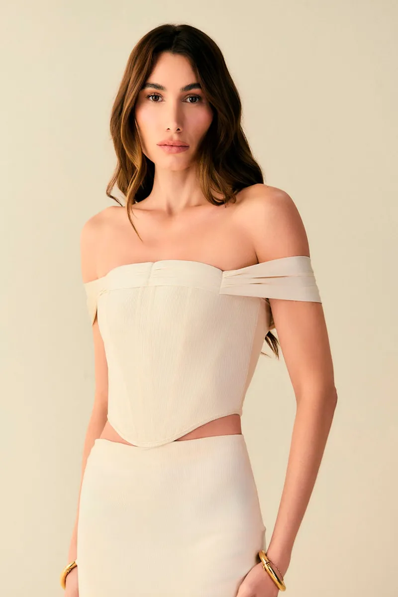 Corset Minimal com Drapeado (Canelado) 