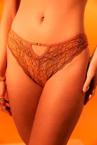 Calcinha de Renda com Recorte e Argola Dourada - imagem 4
