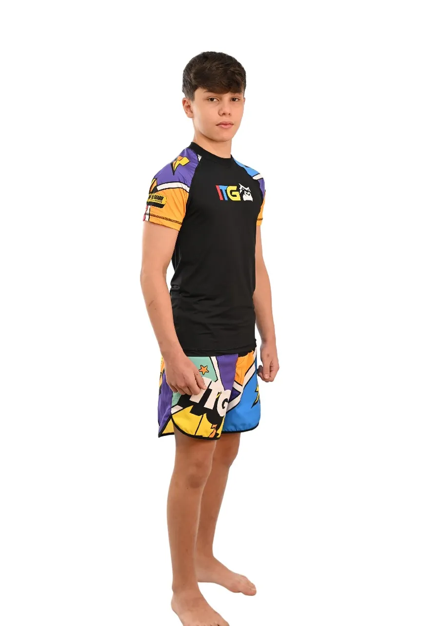 Rash Guard Infantil Colors Preta