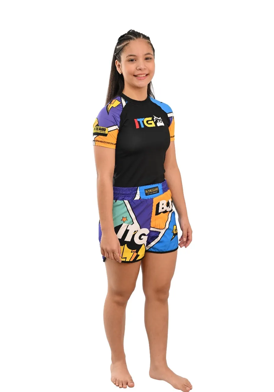 Rash Guard Infantil Colors Preta