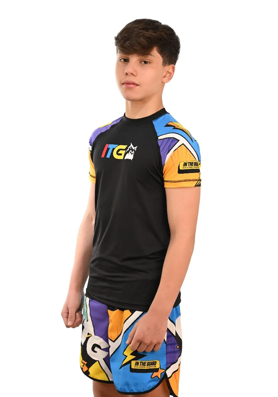 Rash Guard Infantil Colors Preta