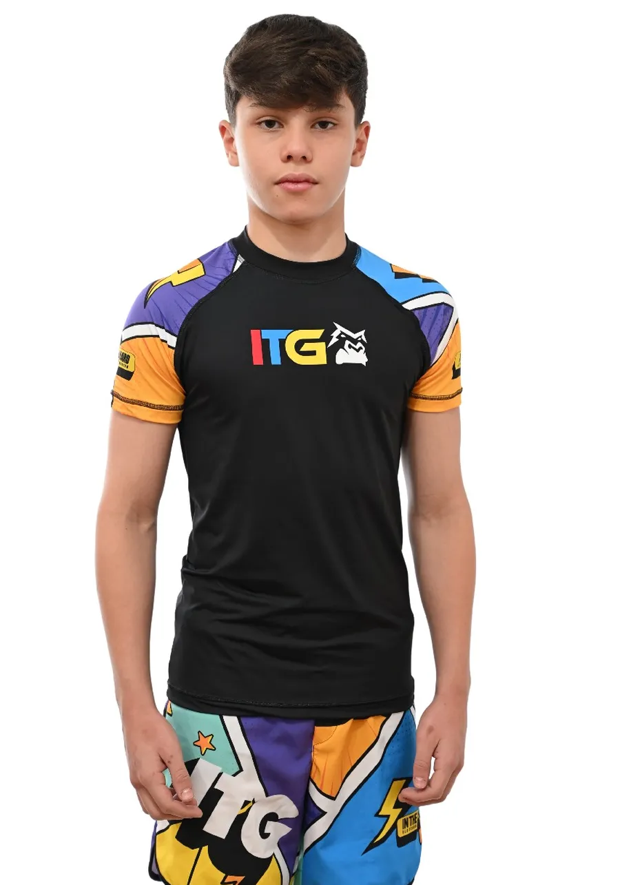 Rash Guard Infantil Colors Preta