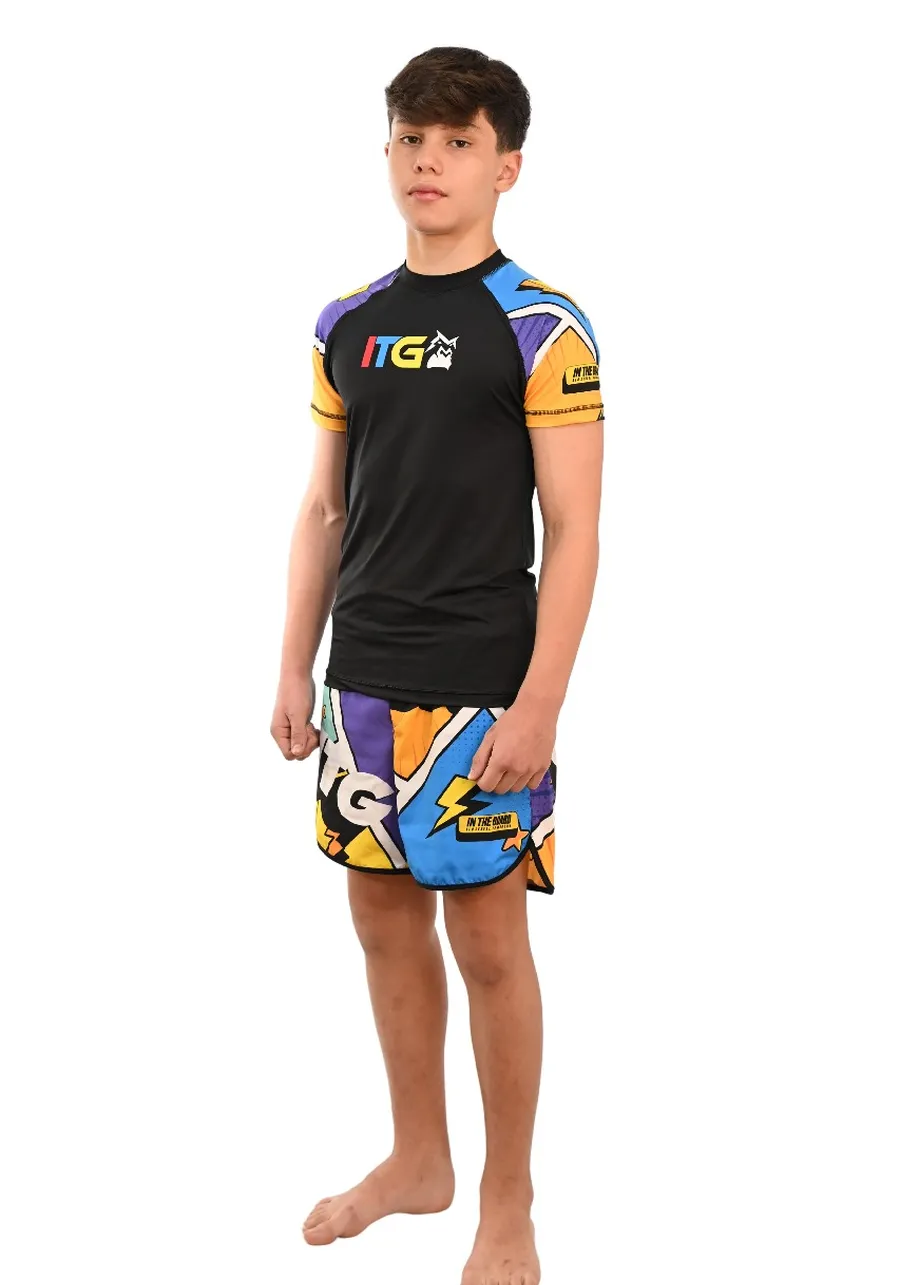 Rash Guard Infantil Colors Preta