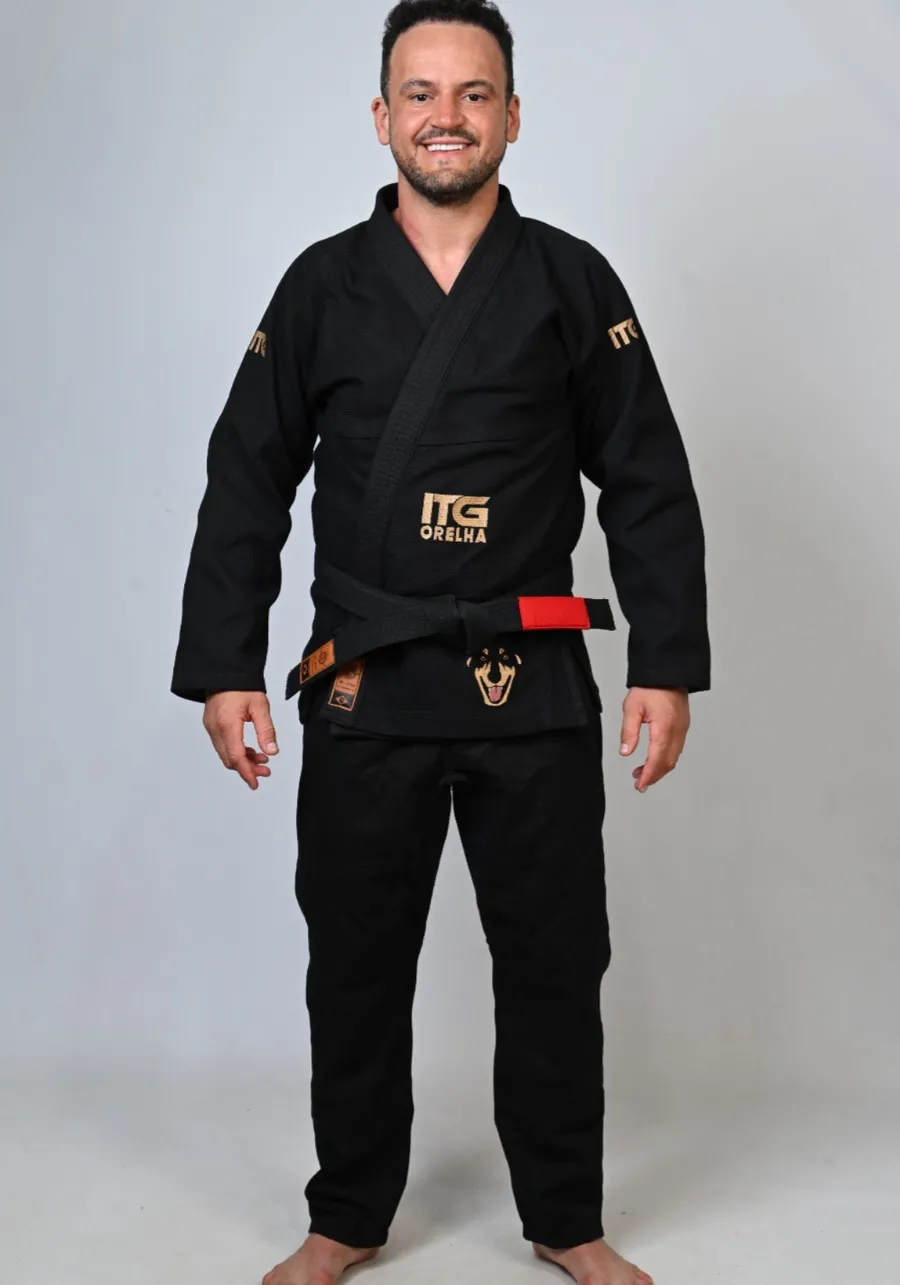 	 Kimono In The Guard Jiu-Jitsu ORELHA PRETO