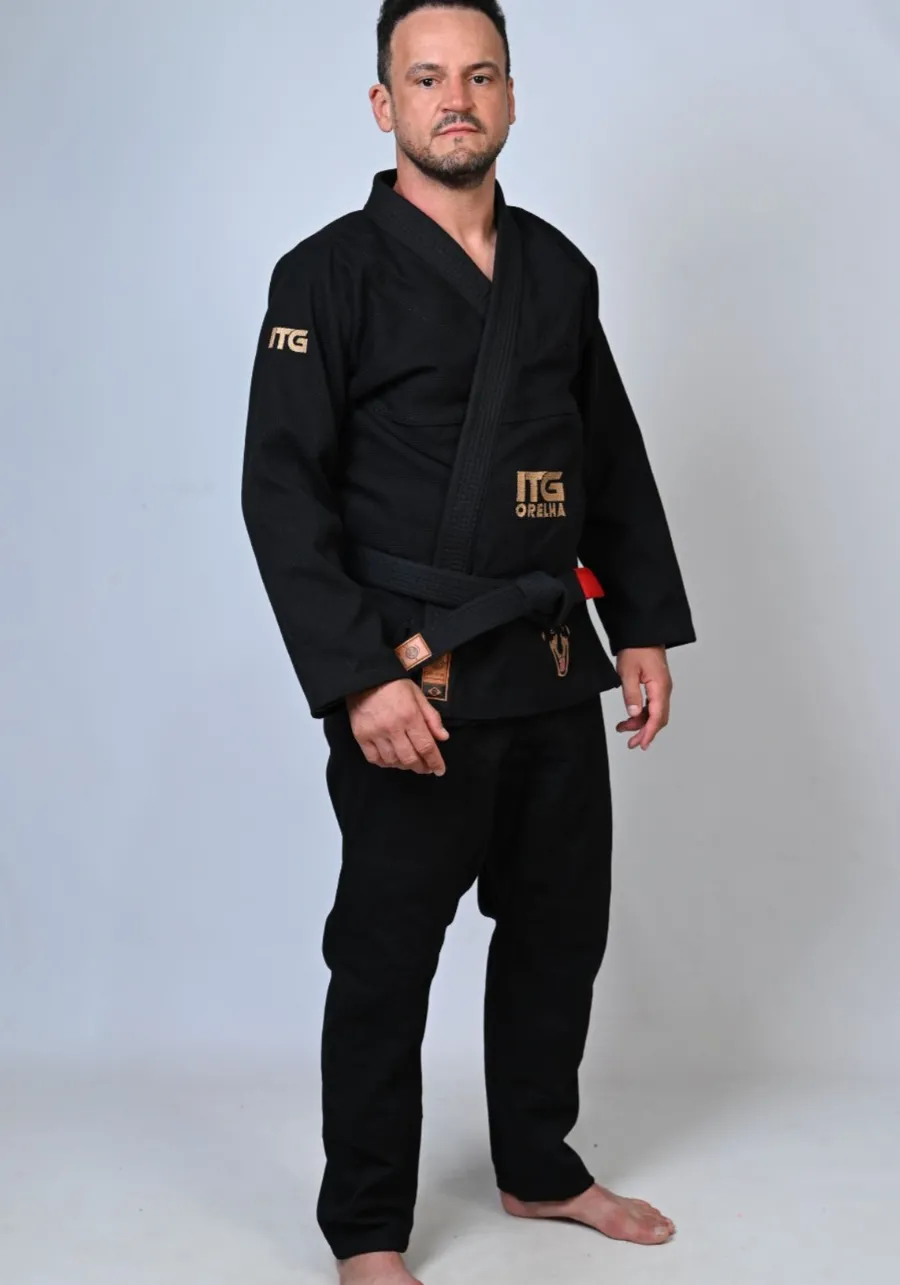 	 Kimono In The Guard Jiu-Jitsu ORELHA PRETO