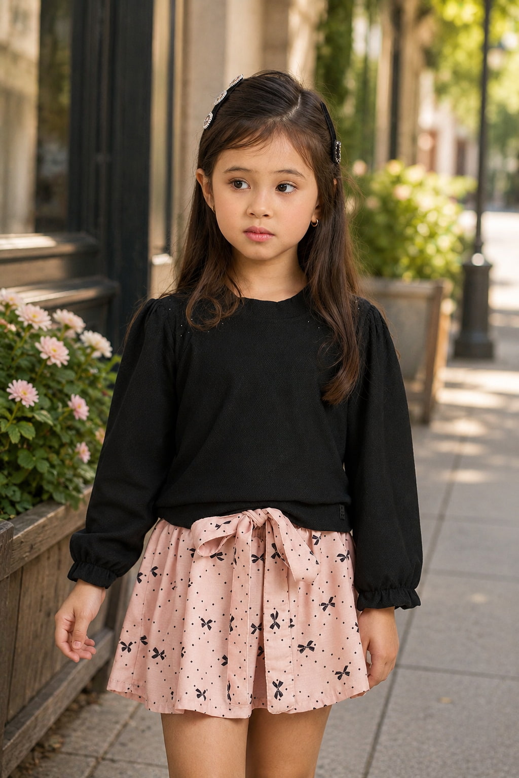 Conjunto Infantil Soft Urban com Saia Texturizada