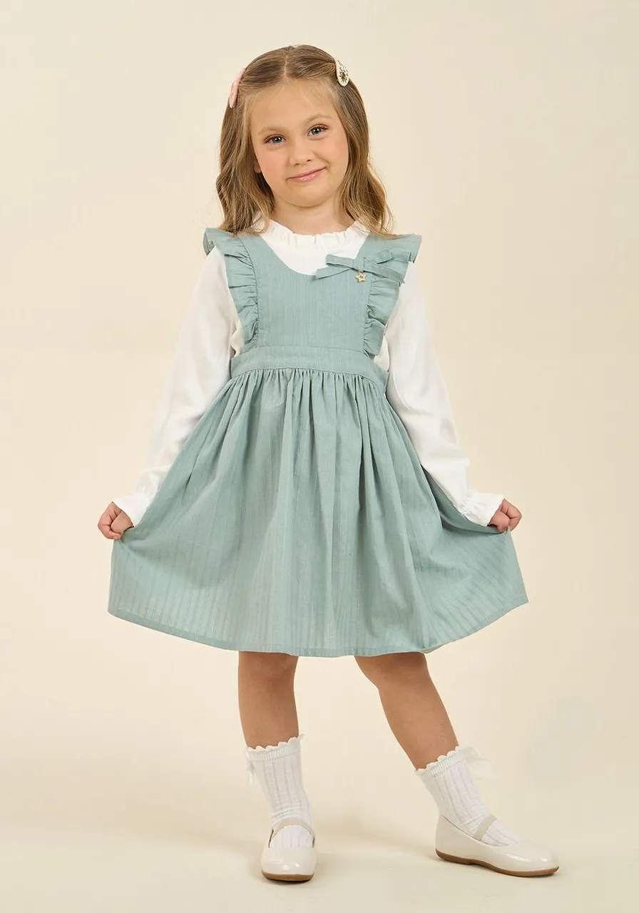 Vestido Infantil Classic Tweed com Gola Babado