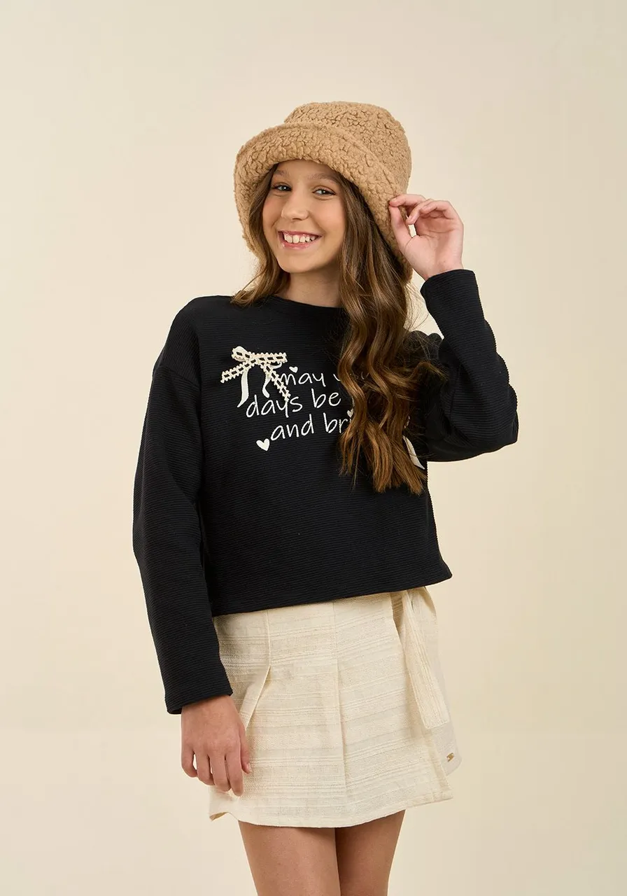 Conjunto Infantil Soft Urban com Saia Texturizada
