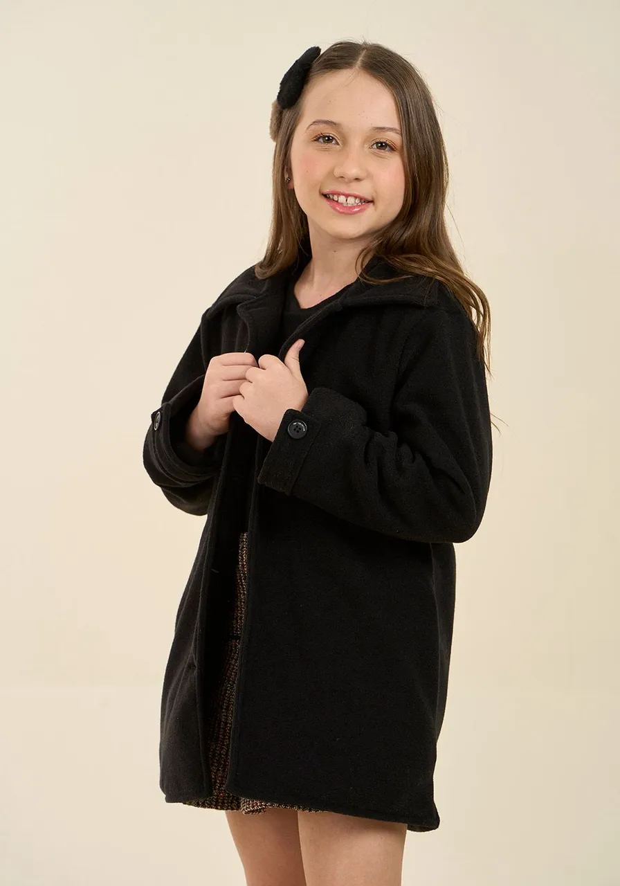 Vestido Infantil Tricot Chic com Blusa Off White