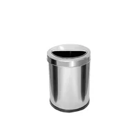 Lixeira Em Aço Inox Com Aro Meia Lua 13,5  Litros Binnox - imagem 1