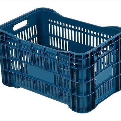 Caixa Plástica Agrícola Vazada - 20 KG 50 litros - AZUL