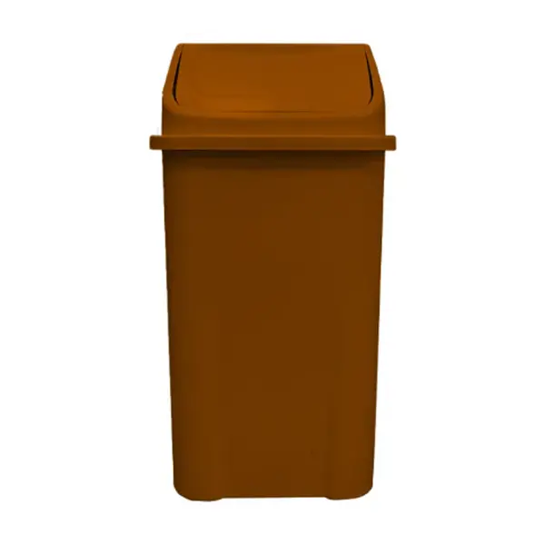 Lixeira Plástica Basculante injetada 100 Litros - MARROM