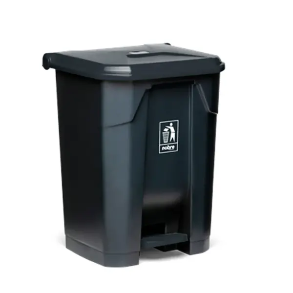 Lixeira plastica c/pedal 80l. cinza/cinza – Nobre