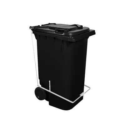 Contêiner de Lixo ou Lixeira 240 Litros Com Pedal Preto