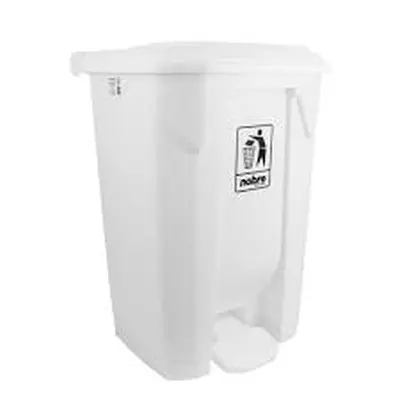 Lixeira plástica c/pedal 80 litros - BRANCA
