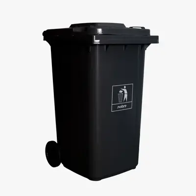 Coletora Plástica 240 Litros c/ rodas (mod. europeu) Nobre - Preto