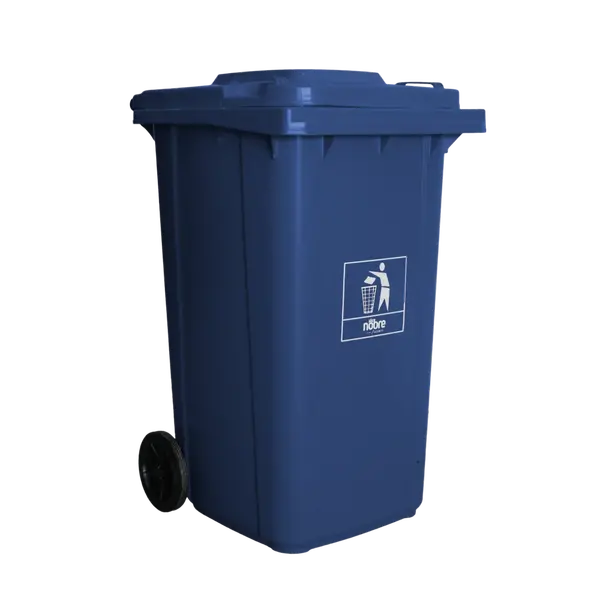 Coletora Plástica 240 Litros c/ rodas (mod. europeu) Nobre - Azul