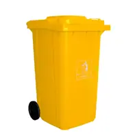 Coletora Plástica 240 Litros c/ rodas (mod. europeu) Nobre - Amarelo - imagem 1
