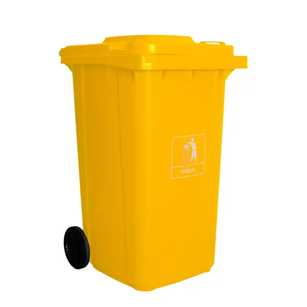 Coletora Plástica 240 Litros c/ rodas (mod. europeu) Nobre - Amarelo