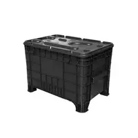 Caixa Plástica Gruplast  372 Litros Empilhável Sem Tampa Preta - imagem 1