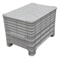 Caixa Plástica Gruplast  372 Litros Empilhável Sem Tampa Preta - imagem 1