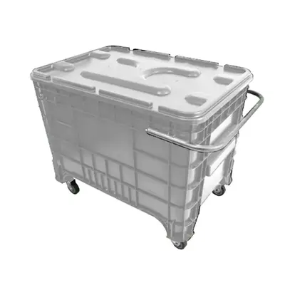 Caixa Plástica 372 Litros Branca Com Puxador Lateral e Tampa