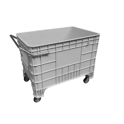 Caixa Plástica 372 Litros com Puxador Lateral e Rodas (Sem Tampa)