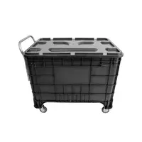 Carrinho Coletor Para Condominio 372 Litros Preta Com Puxador Frontal - imagem 1