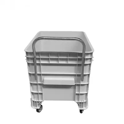 Caixa Plástica 372 Litros Branca com Puxador Frontal e Rodas (Sem Tampa)