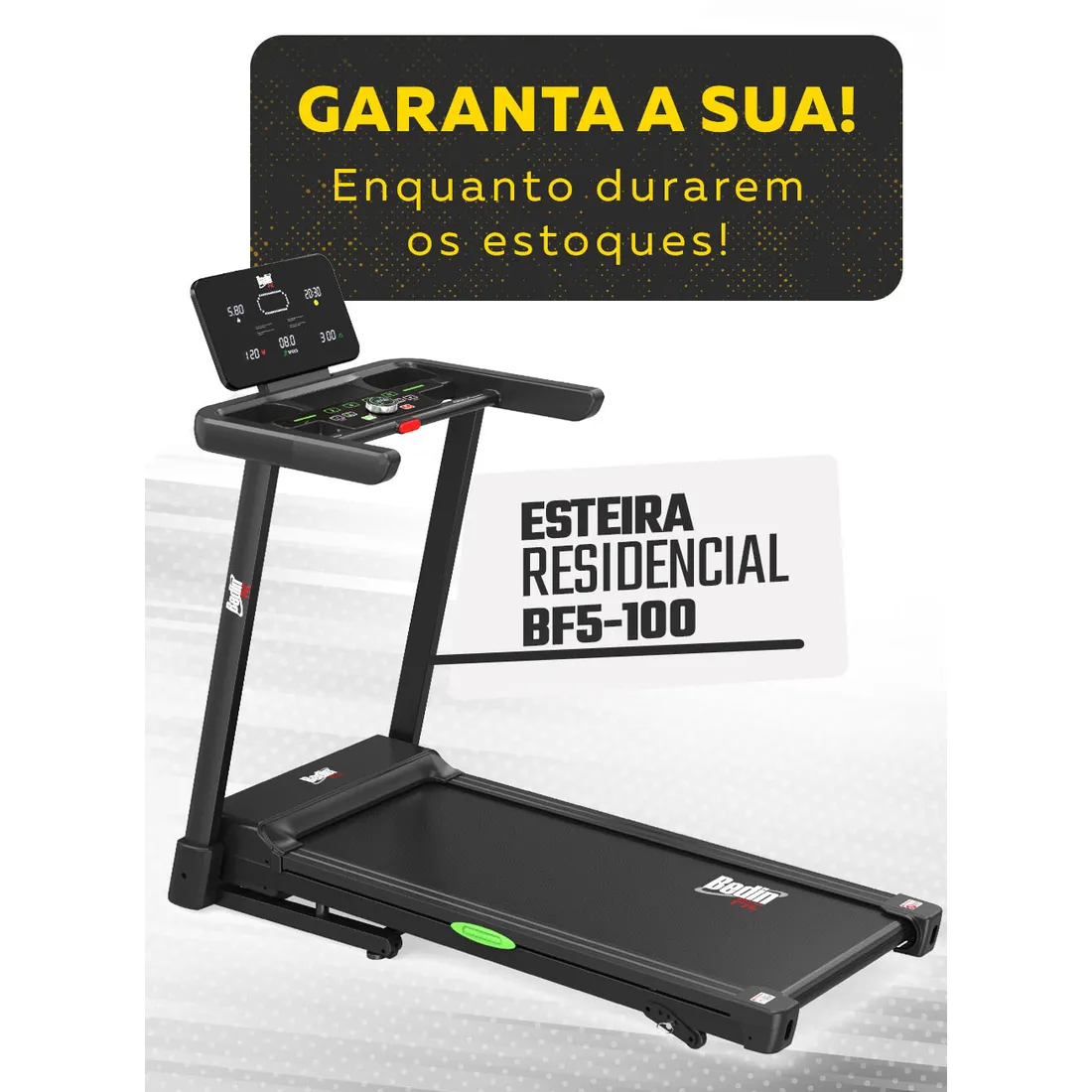 Esteira Residencial Bedinfit BF5-100 | 2.5 HP | Dobrável e Silenciosa