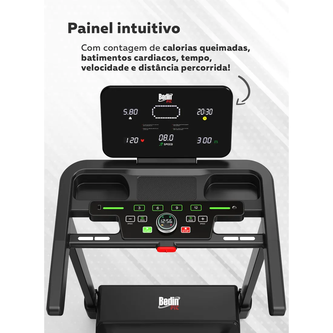 Esteira Residencial Bedinfit BF5-100 | 2.5 HP | Dobrável e Silenciosa
